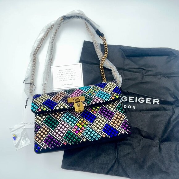 NEW Kurt Geiger London Mini Brixton Crystal Shoulder Bag Purse and Dustbag NWT - Picture 2 of 7